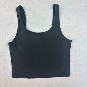 Countour by Pacsun Ribbed Crop Tank Top Women's Small Black Athletic Gym Yoga